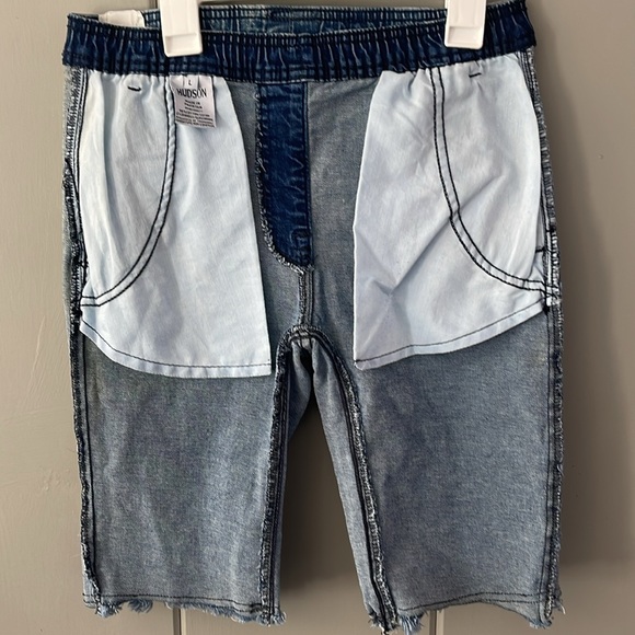 Hudson Kids Pull On Elastic Waist Stretch Denim Vintage Look Jean Shorts Size L - Picture 4 of 5